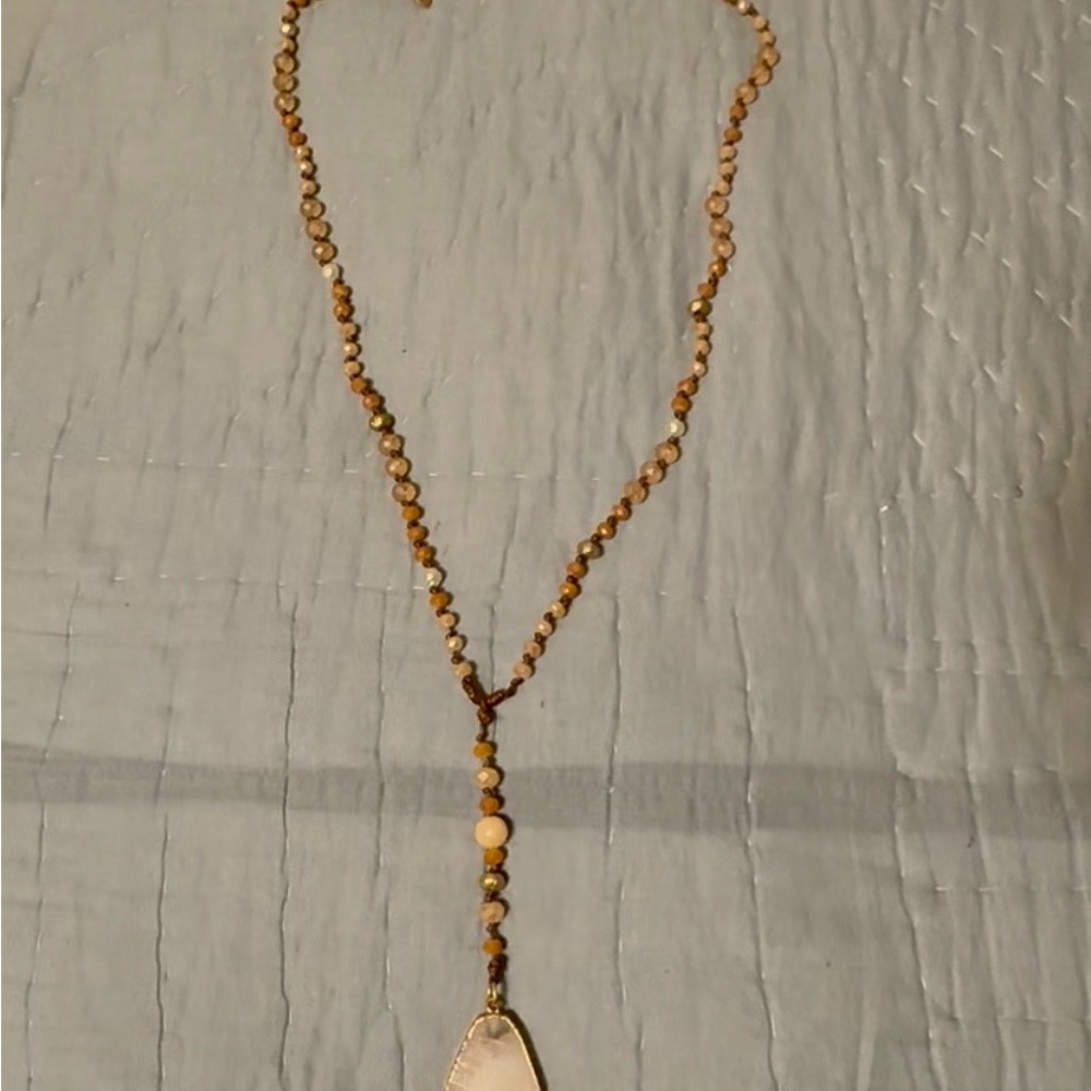 Chico’s beaded stone necklace.  NWOT. - Picture 2 of 9